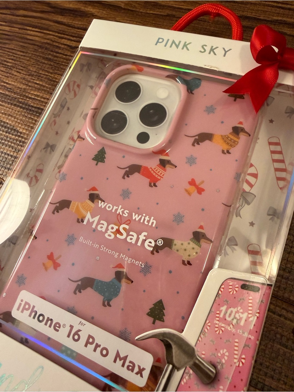 Pink Sky MagSafe iPhone 16 Pro Max Case - Pink Candy Bows - Picture 2 of 7
